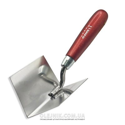 Кельма нержавіюча сталь штукатурна 60х80мм внутрішня ручка Дерев'яна OLEJNIK