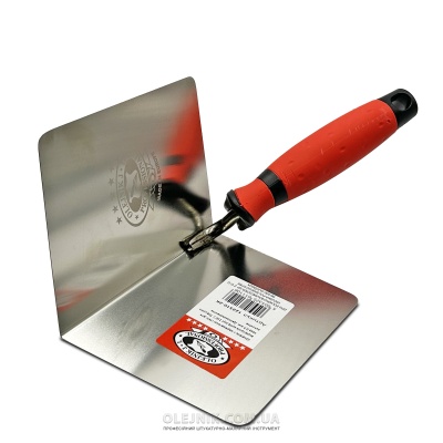 Кельма нержав. сталь 110х120х0,5мм (кут 110°) для внутр. кутів ручка Двохкомпонентна OLEJNIK