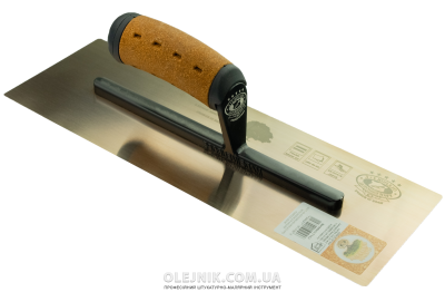 Терка ЗОЛОТО закалена сталь Stailess 0,65х120х356мм 14" ручка Корок OLEJNIK