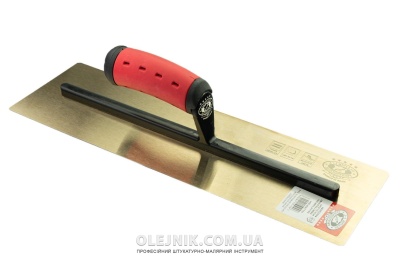 Терка ЗОЛОТО закалена сталь Stailess 0,65x120x406мм 16" ручка Двохкомпонентна OLEJNIK