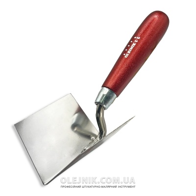 Кельма нержавіюча сталь штукатурна 60х80мм внутрішня ручка Дерев'яна OLEJNIK