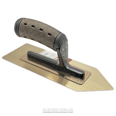 Терка VENETIAN IRON SHAPE ЗОЛОТО загартована нержавіюча сталь 240х197х86х0,3мм ручка Шкіра VINTAGE