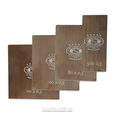 Професійний набір японських шпателів з нерж.сталі, гнучкі леза загострені і заокруглені кути OLEJNIK