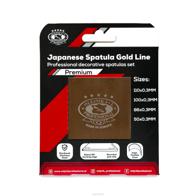 Професійний набір японських шпателів з нерж.сталі, гнучкі леза загострені і заокруглені кути OLEJNIK